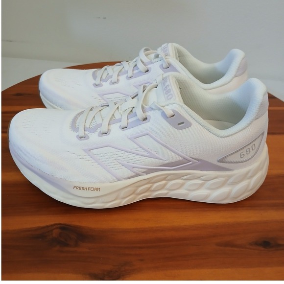 New Balance Shoes - New Balance Fresh Foam X 680v8 Women's 6 B Running Shoes White Purple Sneakers